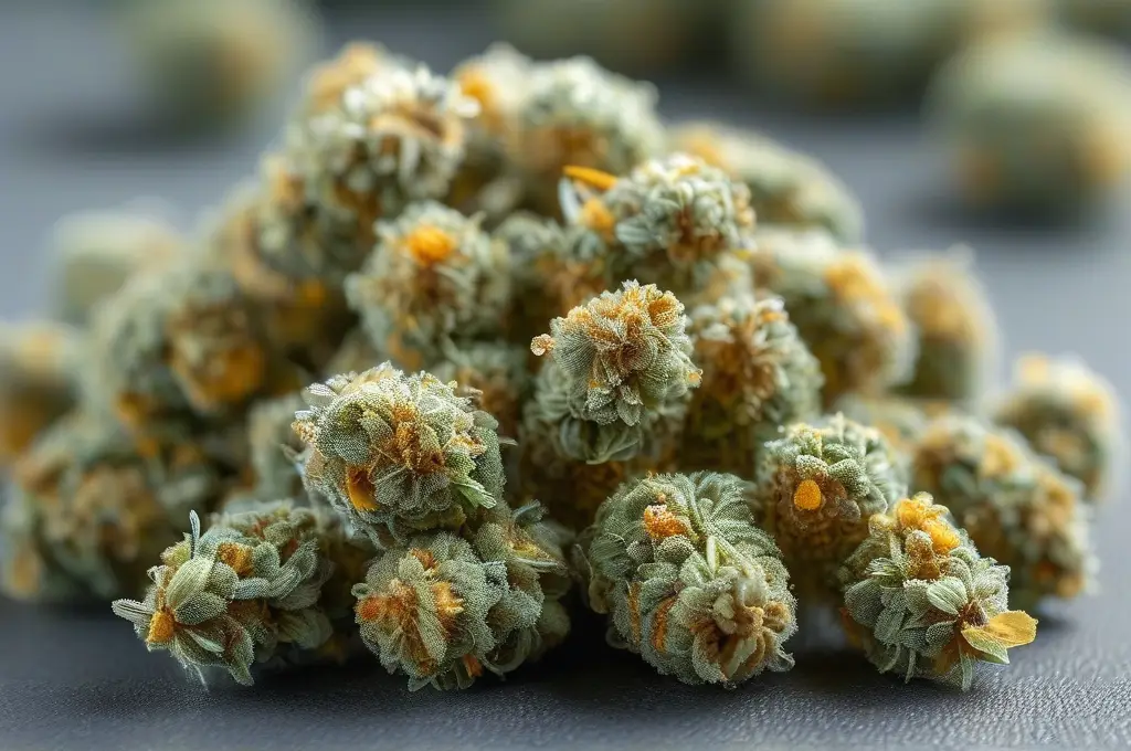 Marijuana drug education – close-up of cannabis buds used in awareness materials