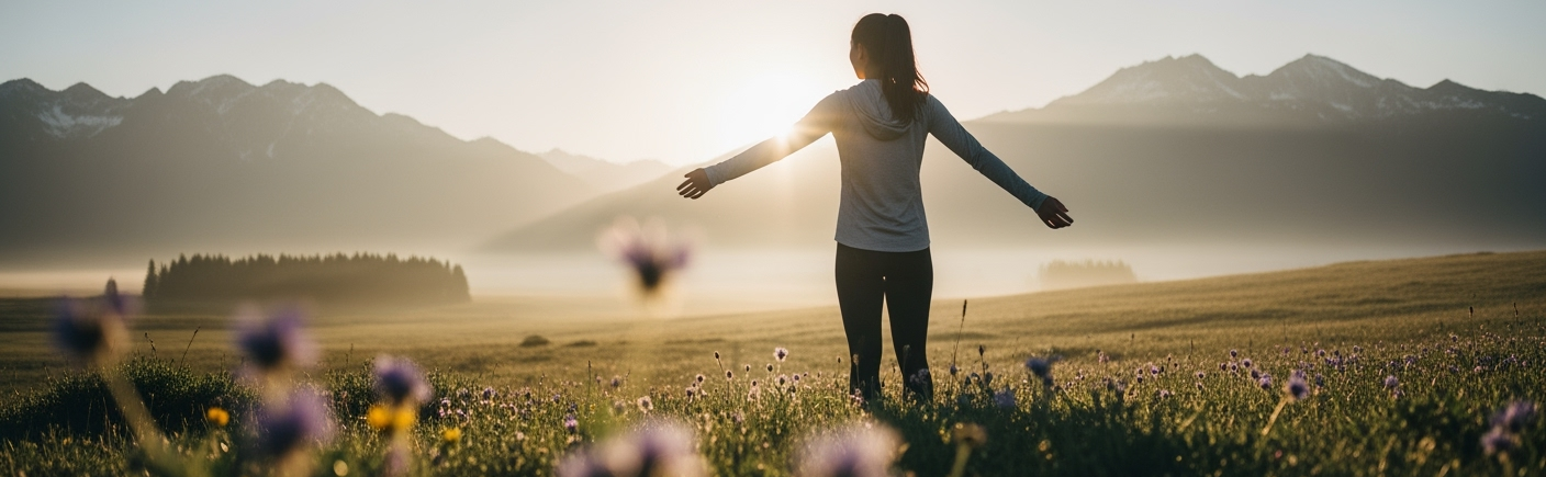 Individual embracing freedom in nature, symbolizing a new beginning in drug-free addiction recovery.